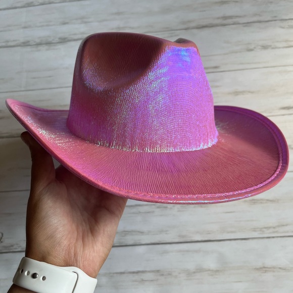 2 FOR $15 SALE!! *ADD TO BUNDLE* Pink Holographic Cowboy Hat - Picture 3 of 5
